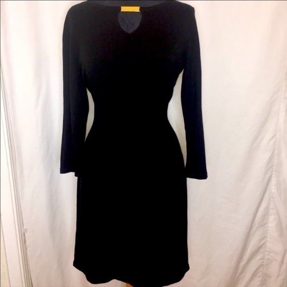 Calvin Klein Black Keyhole Jeweled Sweaterdress